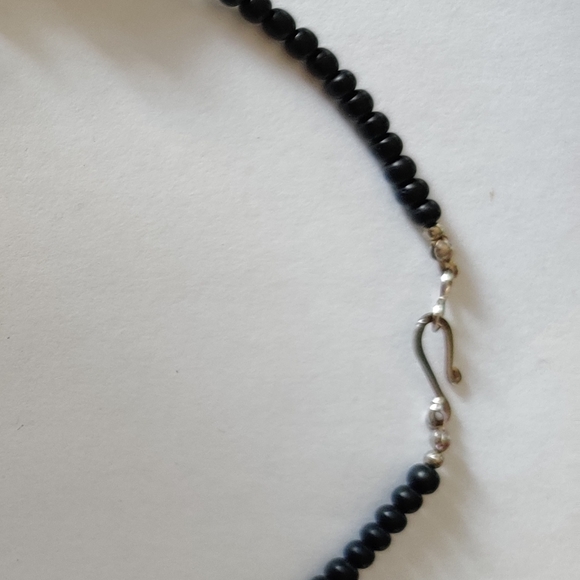 Vintage Artisan Geometric necklace Bone, wood, abalone - Picture 12 of 14